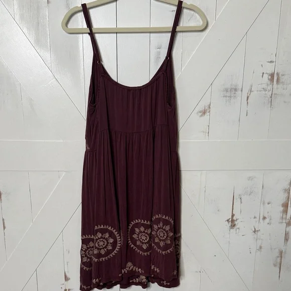 POL Plum Embroidered Boho Mini Dress - Picture 5 of 10